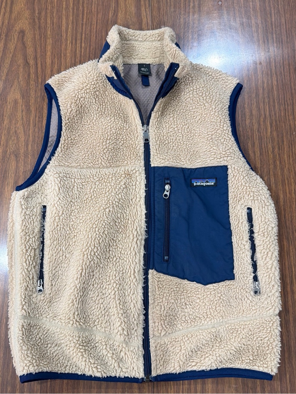 Vintage Patagonia Retro-X Fleece Vest Womens Small Deep Pile Oatmeal USA Made